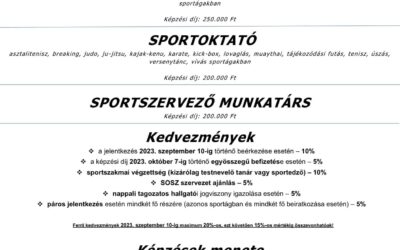 BSU Sportszakmai képzések – 2023 ősz