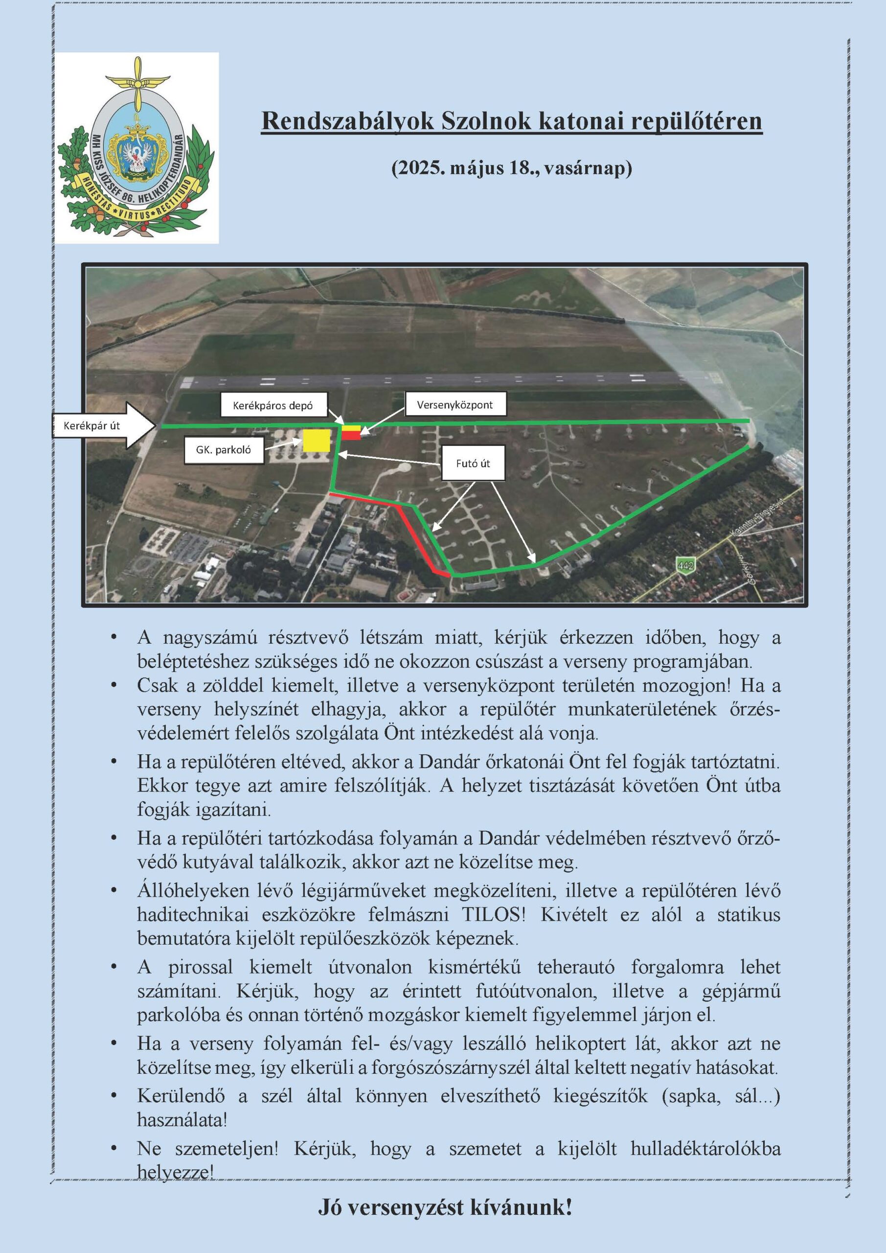 Szolnok repülőtér rendszabályok Duathlon bajnokság_2025